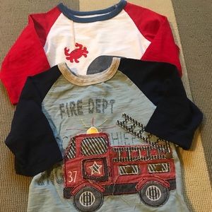 Mudpie 3/4 length T-shirts 24M- 3Y